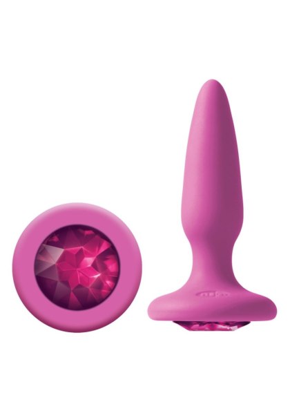 Korek analny z kryształkiem - Glams Mini Rainbow Gem Pink