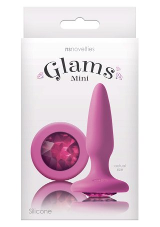 Korek analny z kryształkiem - Glams Mini Rainbow Gem Pink