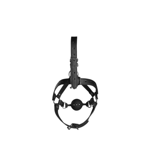 Uprząż z kneblem - Head Harness with Breathable Ball Gag and Nose Hooks - Black Uprząż z kneblem - Head Harness with Breathable Ball Gag and Nose Hooks - Black