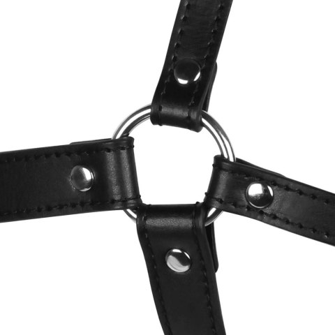 Uprząż z kneblem - Head Harness with Breathable Ball Gag and Nose Hooks - Black Uprząż z kneblem - Head Harness with Breathable Ball Gag and Nose Hooks - Black
