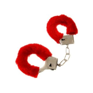 Kajdanki z futerkiem - Love Cuffs Red (czerwony)