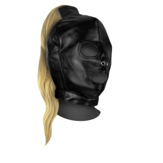 Maska z blond kucykiem - Mask with Blonde Ponytail - Black