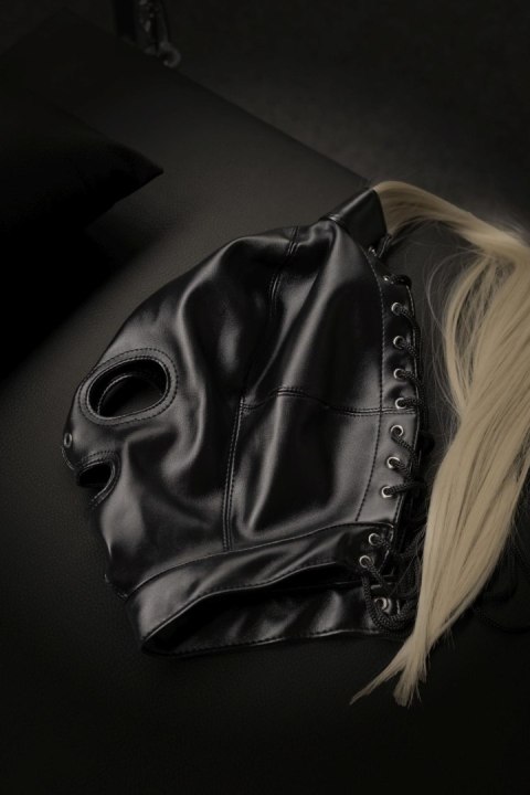 Maska z blond kucykiem - Mask with Blonde Ponytail - Black