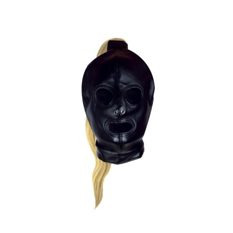 Maska z blond kucykiem - Mask with Blonde Ponytail - Black