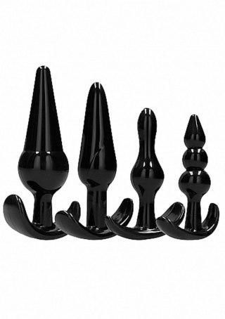 Zestaw 4 korków analnych - NO. 80 - 4-Piece Butt Plug Set - Black