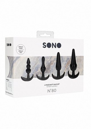 Zestaw 4 korków analnych - NO. 80 - 4-Piece Butt Plug Set - Black
