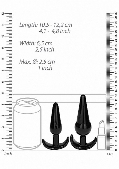 Zestaw 4 korków analnych - NO. 80 - 4-Piece Butt Plug Set - Black Zestaw 4 korków analnych - NO. 80 - 4-Piece Butt Plug Set - Black
