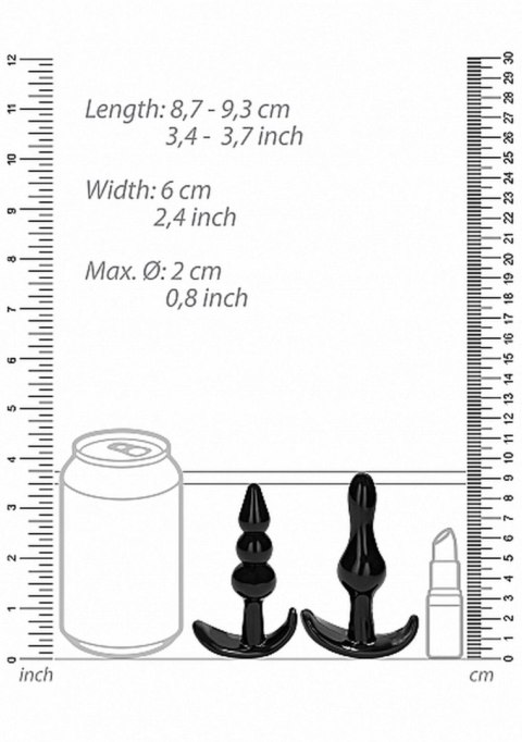 Zestaw 4 korków analnych - NO. 80 - 4-Piece Butt Plug Set - Black Zestaw 4 korków analnych - NO. 80 - 4-Piece Butt Plug Set - Black