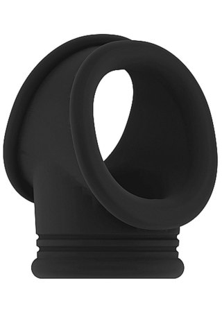 Pierścień erekcyjny - No.48 - Cockring with Ball Strap - Black