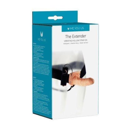 Wibrujący strap-on z uprzężą - The Extender Hollow Vibrating Strap-On Kinx