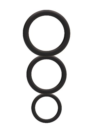 Zestaw 3 pierścieni erekcyjnych - Round Cock Ring Set - Black