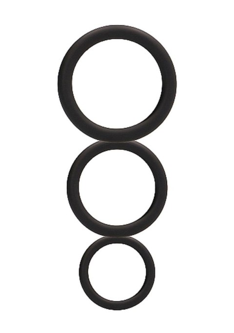 Zestaw 3 pierścieni erekcyjnych - Round Cock Ring Set - Black Zestaw 3 pierścieni erekcyjnych - Round Cock Ring Set - Black