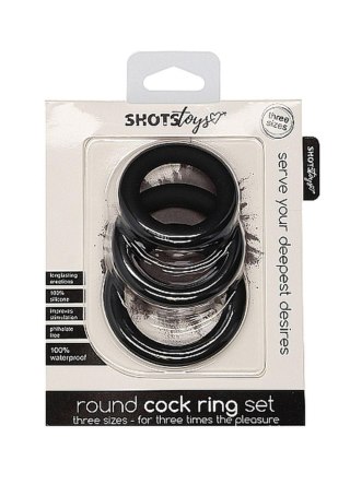 Zestaw 3 pierścieni erekcyjnych - Round Cock Ring Set - Black