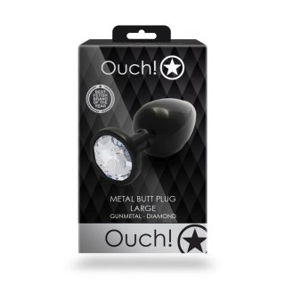 Korek analny z kryształkiem - Round Gem Butt Plug - Large