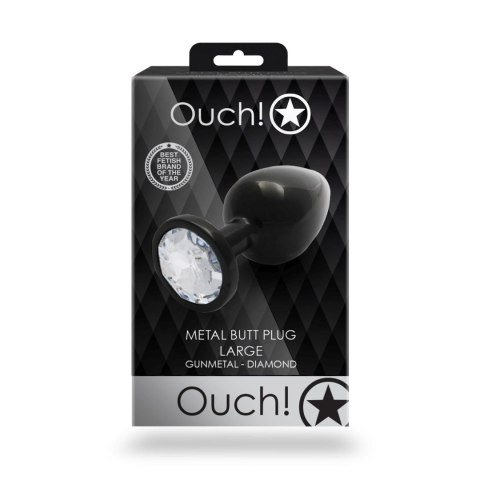 Korek analny z kryształkiem - Round Gem Butt Plug - Large Korek analny z kryształkiem - Round Gem Butt Plug - Large