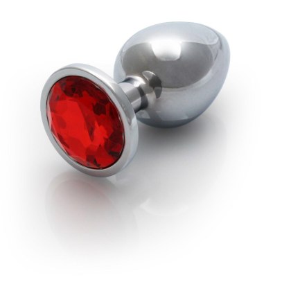 Korek analny z kryształkiem - Round Gem Butt Plug - Medium