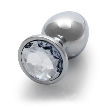 Korek analny z kryształkiem - Round Gem Butt Plug - Medium