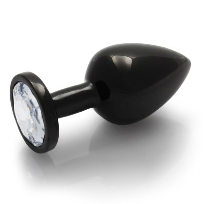 Korek analny z kryształkiem - Round Gem Butt Plug - Medium