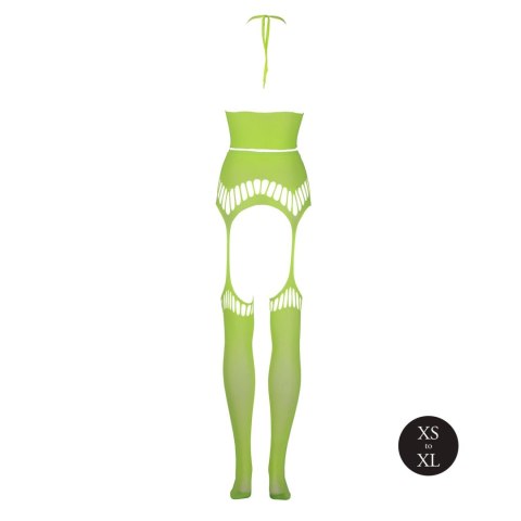 Ouch! - Komplet - Two Piece with Crop Top and Stockings - Green - XS/XL Ouch! - Komplet - Two Piece with Crop Top and Stockings - Green - XS/XL