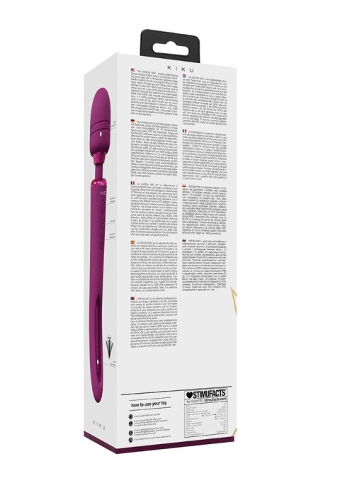Wibrator - VIVE - Kiku - Rechargeable Double Ended Wand with Innovative G-Spot Flapping Stimulator - Pink Wibrator - VIVE - Kiku - Rechargeable Double Ended Wand with Innovative G-Spot Flapping Stimulator - Pink