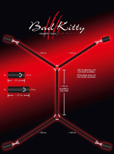 Zestaw do wiązania - Bad Kitty Bed Shackles