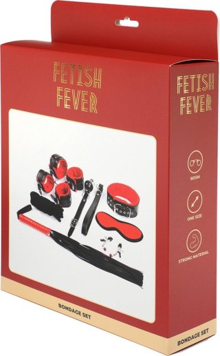 Zestaw BDSM - Fetish Fever - Bondage Set - 9 pieces - Red/Black