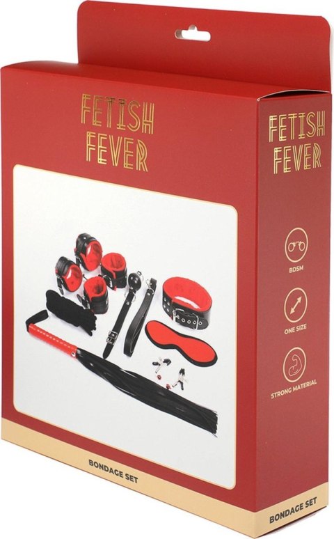 Zestaw BDSM - Fetish Fever - Bondage Set - 9 pieces - Red/Black Zestaw BDSM - Fetish Fever - Bondage Set - 9 pieces - Red/Black