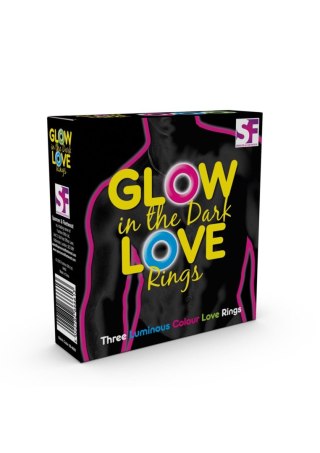 Pierścień świecący w ciemności - Glow In The Dark Love Rings Multicolor