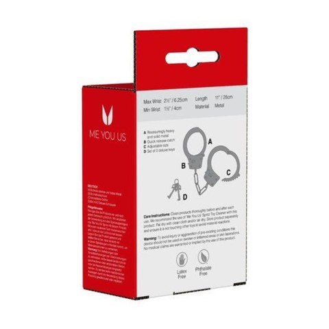 Kajdanki - Me You Us Heavy Metal Handcuffs Silver Kajdanki - Me You Us Heavy Metal Handcuffs Silver