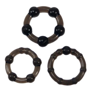 Zestaw 3 pierścieni erekcyjnych - Me You Us Easy Squeeze Cock Ring Set Black