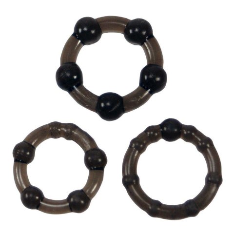 Zestaw 3 pierścieni erekcyjnych - Me You Us Easy Squeeze Cock Ring Set Black Zestaw 3 pierścieni erekcyjnych - Me You Us Easy Squeeze Cock Ring Set Black