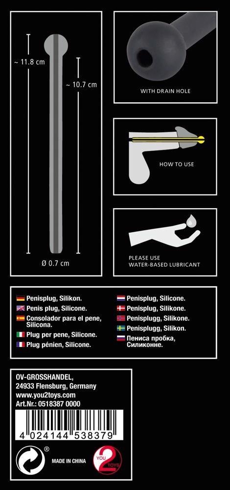 Dilator do penisa - Penis Plug Piss Play black Dilator do penisa - Penis Plug Piss Play black