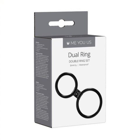 Podwójny pierścień erekcyjny - Me You Us Dual Ring Cock Ring Black Podwójny pierścień erekcyjny - Me You Us Dual Ring Cock Ring Black