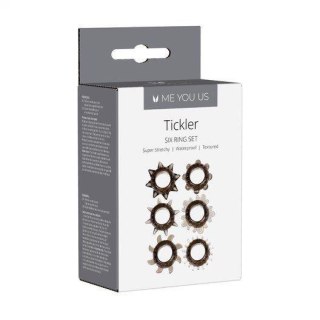 Zestaw 6 pierścieni - Tickler Set Textured Ring Smoke