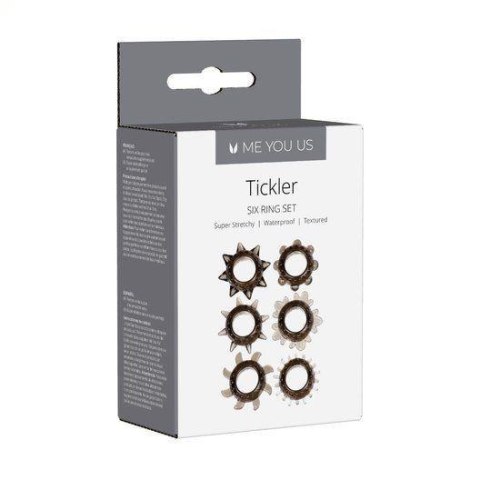 Zestaw 6 pierścieni - Tickler Set Textured Ring Smoke Zestaw 6 pierścieni - Tickler Set Textured Ring Smoke