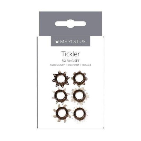 Zestaw 6 pierścieni - Tickler Set Textured Ring Smoke Zestaw 6 pierścieni - Tickler Set Textured Ring Smoke