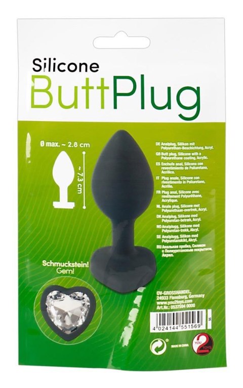Korek analny z kryształkiem - Silicone Butt Plug Korek analny z kryształkiem - Silicone Butt Plug