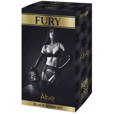 Zestaw do BDSM - FURY BDSM Kit Black Zestaw do BDSM - FURY BDSM Kit Black