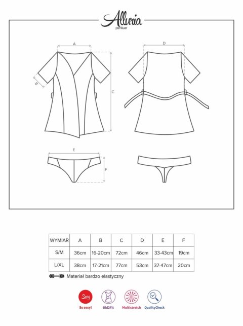 Obsessive - Szlafrok - Alluria peniuar i stringi S/M Obsessive - Szlafrok - Alluria peniuar i stringi S/M