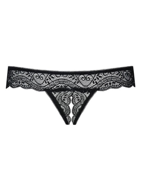 Obsessive - Stringi - Miamor stringi otwarte czarne XXL Obsessive - Stringi - Miamor stringi otwarte czarne XXL