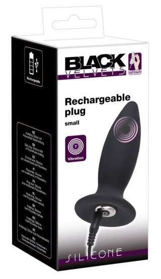 Wibrujący korek analny - Black Velvets Recharge Plug S