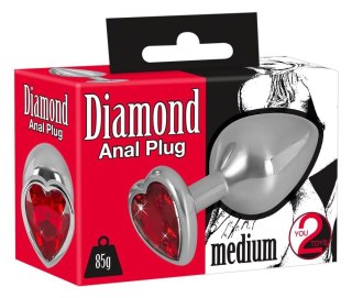 Korek analny z kryształkiem - Diamond Butt Plug medium