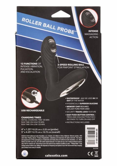 Wibrator analny - Eclipse Roller Ball Probe Black Wibrator analny - Eclipse Roller Ball Probe Black