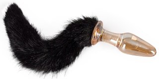 Szklany korek analny z lisim ogonem - Glass Plug with Tail