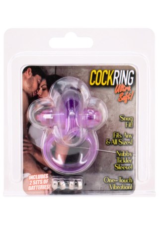 Pierścień z wibracją - Rabbit Vibrating Cockring Purple