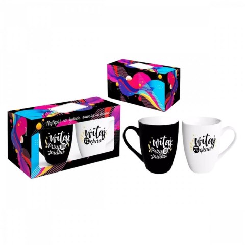Kubki-ON&ONA-Witaj przystojniaku/Witaj piękni - zestaw dwóch kubków Baryłka soft 300ml Kubki-ON&ONA-Witaj przystojniaku/Witaj piękni - zestaw dwóch kubków Baryłka soft 300ml