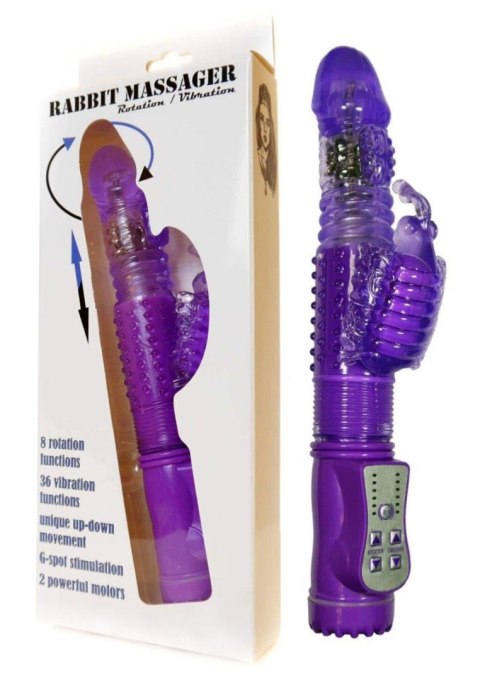 Wibrator-Królik, Wibracja/Rotacja/Góra-dół 36 funkcji Fioletowy Wibrator-Królik, Wibracja/Rotacja/Góra-dół 36 funkcji Fioletowy