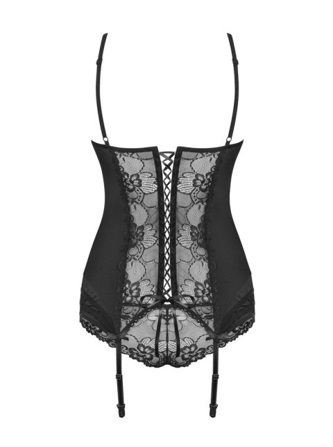 Obsessive - Gorset - Heartina gorset i figi czarny L/XL Obsessive - Gorset - Heartina gorset i figi czarny L/XL