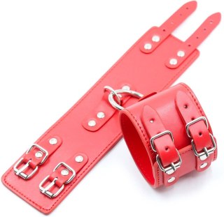 Kajdanki - Fetish Fever - Cuffs with two buckles - Red