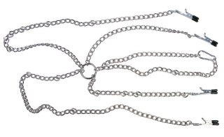 Klipsy na sutki i łechtaczkę - Harness with Clamps
